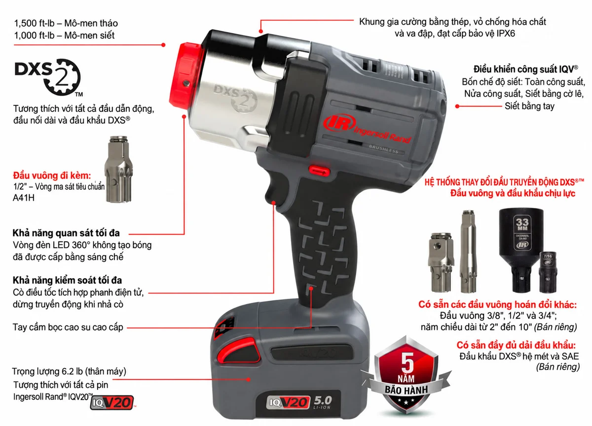 thông số Đặc tính kỹ thuật súng siết ốc dùng pin W7153